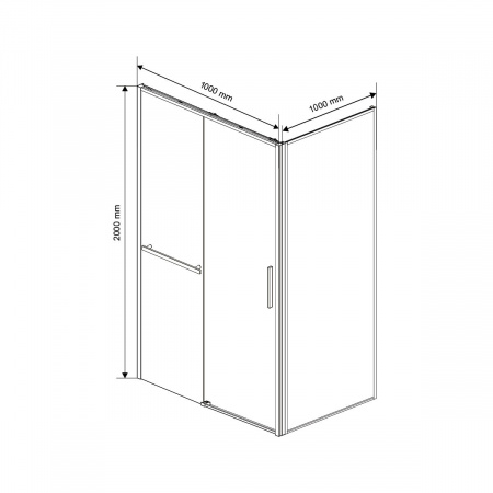 Фото душевое ограждение vincea slim soft 100x100 см  vsr-1ss1010clb