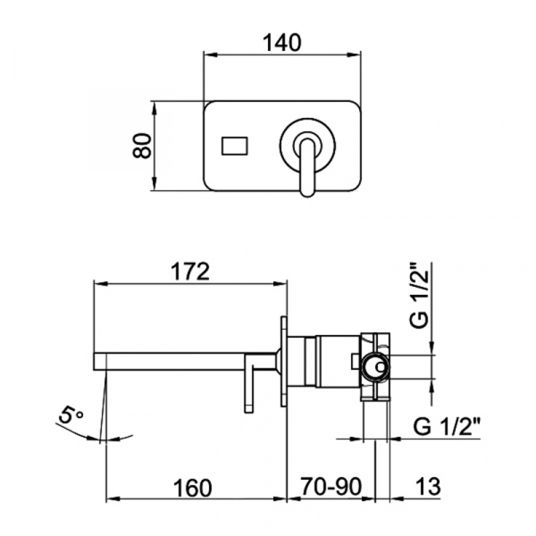Фото смеситель для раковины webert living, цвет: хром lv830606015