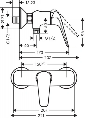 Фото смеситель для душа hansgrohe novus 71062000