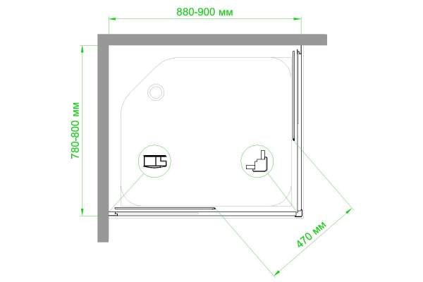 Фото душевое ограждение royal bath hpd rb8090hpd-t-bl 90x80 см