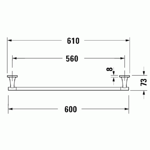 Фото полотенцедержатель 60 см duravit starck t 99424600 цвет: черный