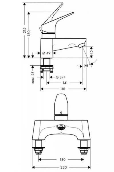 Фото смеситель для ванны hansgrohe focus 31523000