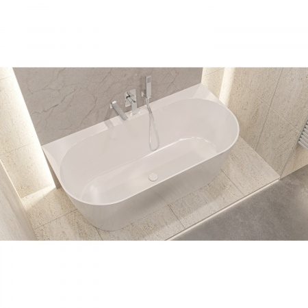 Фото ванна из искусственного камня whitecross pearl b 155x78 см 0215.155078.100