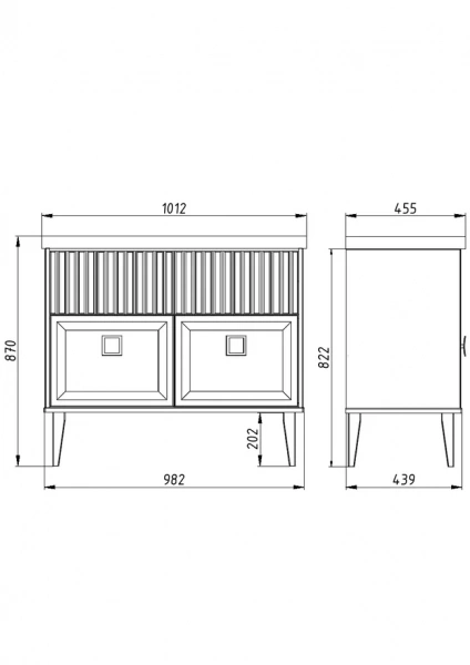 Фото тумба под раковину asb woodline риола 100 см цвет: белый 12412 б
