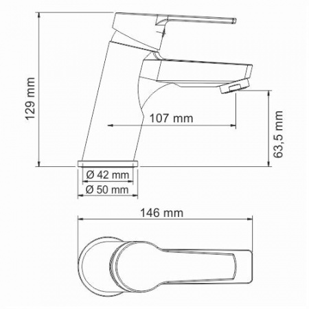 Фото смеситель для раковины wasserkraft rhin 4400 4403