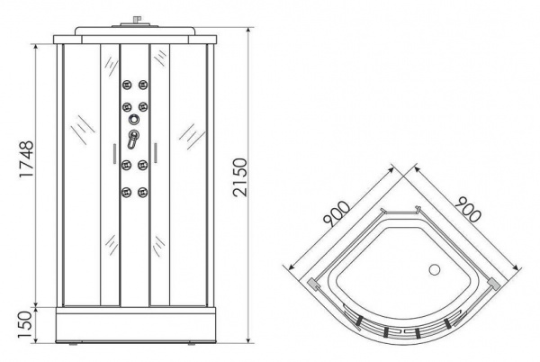 Фото душевая кабина erlit er3509pf-c4-rus 90x90 см