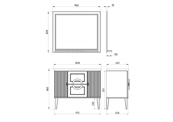 Фото зеркало asb woodline федерика 100 см цвет: белый 80421