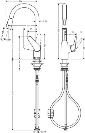 Фото смеситель для кухонной мойки hansgrohe focus 71800800
