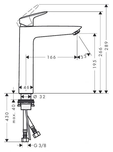 Фото смеситель для раковины hansgrohe logis 71091000_otu