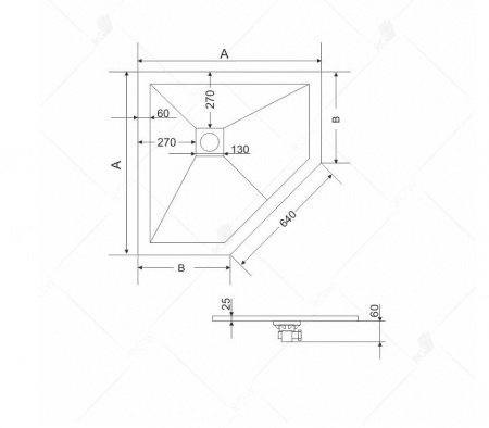 Фото поддон rgw st/t-g 90x90 см 16155099-02