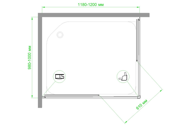 Фото душевое ограждение royal bath hpd rb1120hpd-t-bl 120x100 см