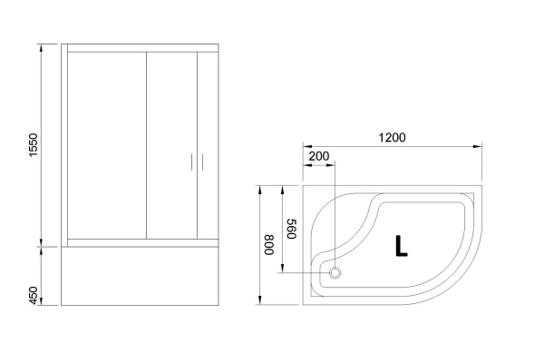 Фото душевое ограждение royal bath bk rb8120bk-c-ch-l 120x80 см