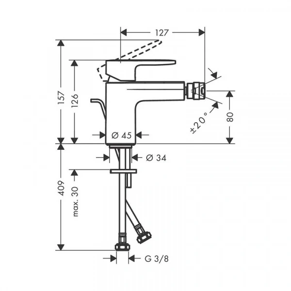 Фото смеситель для биде hansgrohe vernis blend 71218000