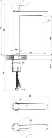 Фото смеситель  для раковины ravak puri x070182