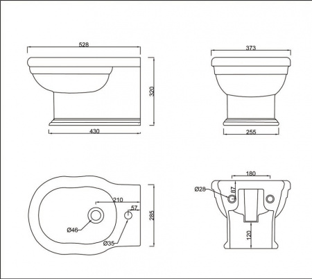 Фото биде подвесное belbagno boheme bb115bh