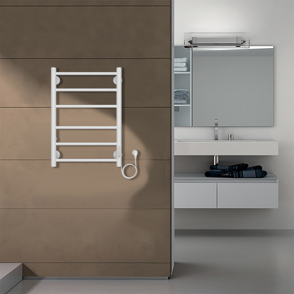 Фото электрический полотенцесушитель azario parma 40x60 см цвет: белый az10846w