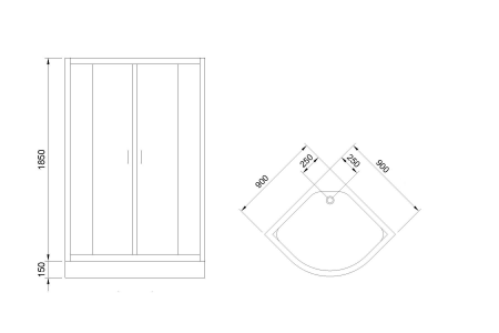 Фото душевое ограждение royal bath hk rb90hk-c-bl 90x90 см