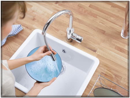 Фото смеситель для кухни grohe concetto new 32663dc3, цвет:сталь