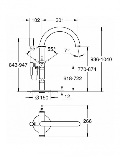 Фото напольный смеситель grohe atrio new 32653003, цвет: хром