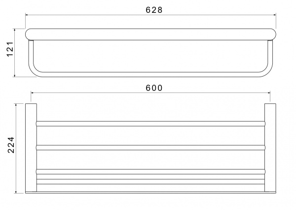 Фото полка для полотенец акватек лира цвет: хром aq4415cr