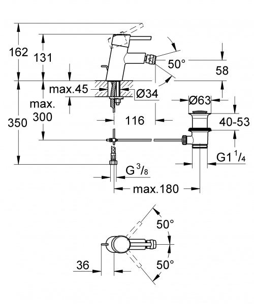 Фото смеситель для биде grohe concetto new 32208001