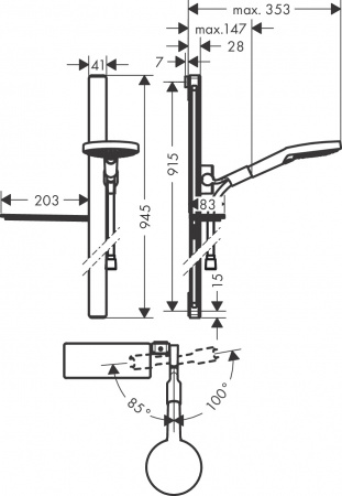 Фото душевой гарнитур hansgrohe raindance select s 120 3jet 27648400