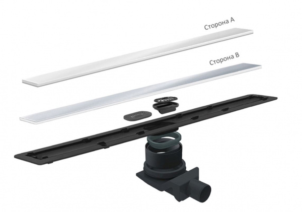 Фото трап линейный с решеткой pestan confluo frameless line white glass 30 см 13701210
