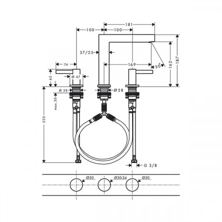 Фото смеситель для раковины hansgrohe finoris 76034000