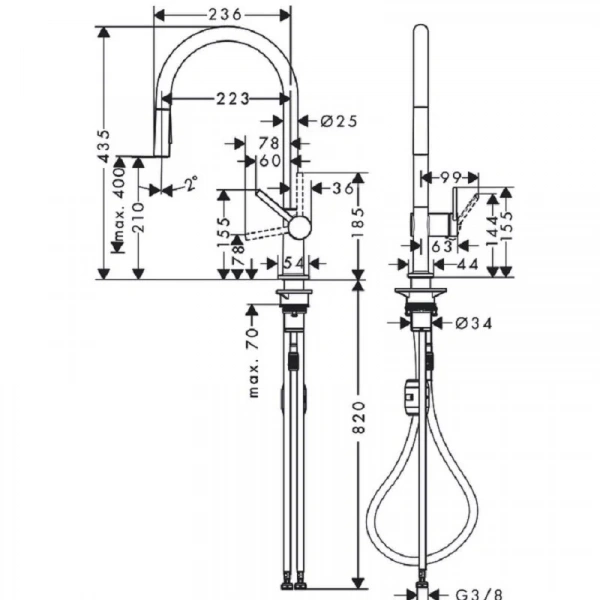 Фото смеситель для кухонной мойки hansgrohe talis classic 72800000