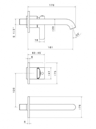Фото встраиваемый смеситель для раковины kerama marazzi linea 71028ekm.21.018