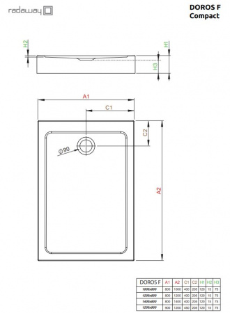 Фото поддон акриловый radaway doros f compact 90x70 см sdrfp9070-05