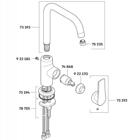Фото смеситель для раковины kludi pure&solid 340240575