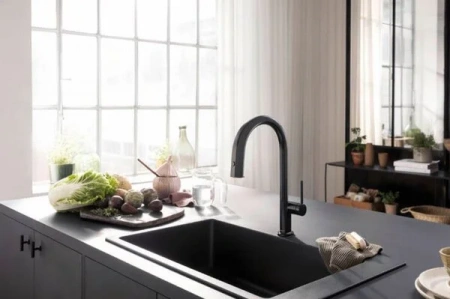 Фото смеситель для кухонной мойки hansgrohe aqittura 76803670