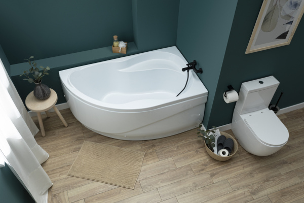 Фото акриловая ванна aquanet graciosa 150x90 см r без гидромассажа 203941