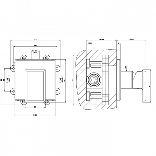 Фото встраиваемый смеситель для раковины gessi eleganza 46106#031