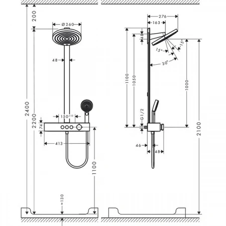 Фото душевая стойка hansgrohe pulsify 24240000