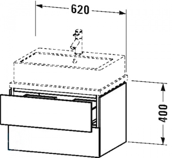 Фото тумба под раковину duravit l-cube 62 см, цвет: белый глянец lc580502222