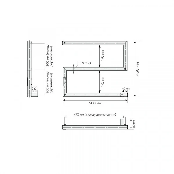 Фото электрический полотенцесушитель indigo sparta 40/50 dgs40-50brrt