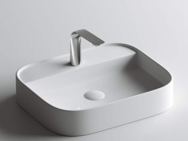 Фото раковина накладная ceramicanova element 55 см, цвет: белый cn6034