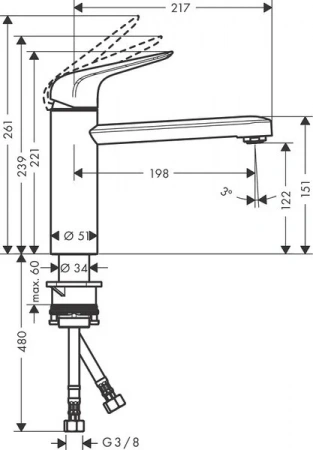 Фото смеситель для кухонной мойки hansgrohe focus 71805000