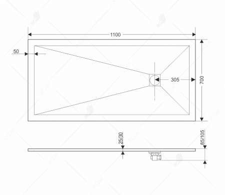 Фото поддон rgw st-g 70x110 см 16152711-02