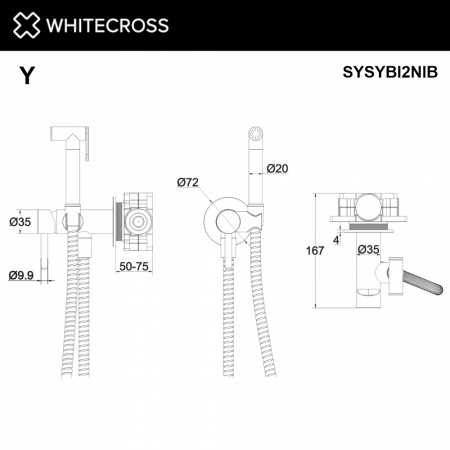 Фото встраиваемый смеситель для биде whitecross y sysybi2nib, цвет: никель брашированный