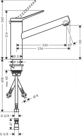 Фото смеситель для кухонной мойки hansgrohe zesis 74806000