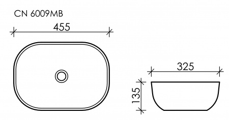 Фото раковина накладная ceramicanova element 45.5 см, цвет: черный cn6009mb