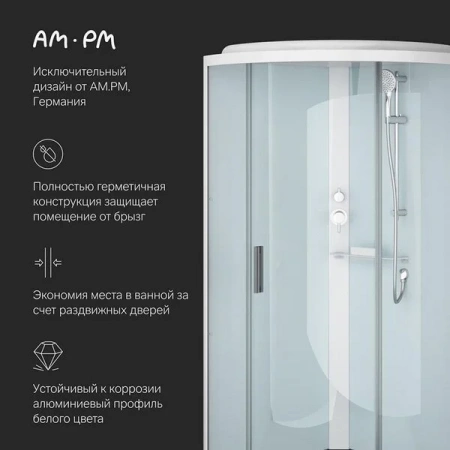 Фото душевая кабина am.pm x-joy 90х90 см w88c-401-090wt