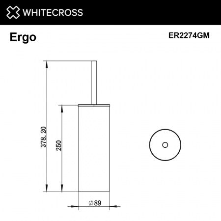 Фото ершик напольный whitecross ergo er2274gm, цвет: оружейная сталь