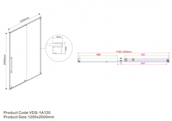 Фото душевая дверь vincea arno 120 см vps-1a120cl