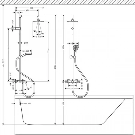 Фото душевая стойка hansgrohe vernis blend 26079000
