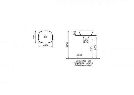Фото раковина накладная vitra plural 45 см 7810b401-0016
