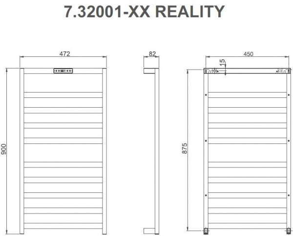 Фото злектрический полотенцесушитель allen braureality 90х47,2 см  7.32001-gm